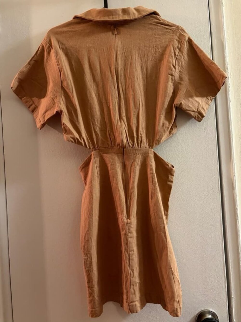 Beige Cutout Mini Dress
